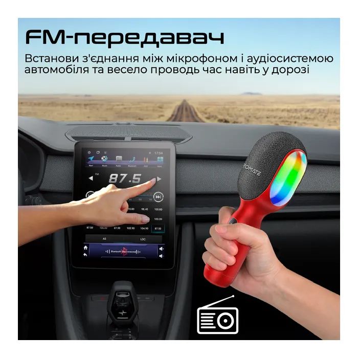 Мікрофон Promate VocalMic Bluetooth 2 x AUX LED Black (vocalmic.black) зображення 9