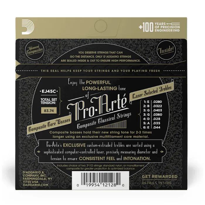 Струны для гитары D'Addario Pro-Arte Composite Core Clear Nylon Normal Tension (EJ45C) изображение 3
