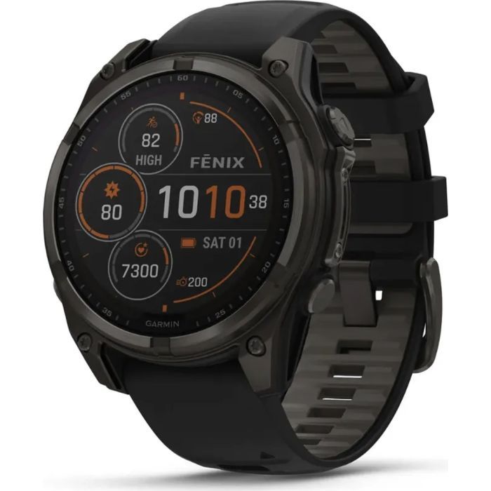 Смарт-часы Garmin fenix 8 51mm,Saph Solar,CrbnGry Ti/Blk,Blk/PblGryBnd (010-02907-11)