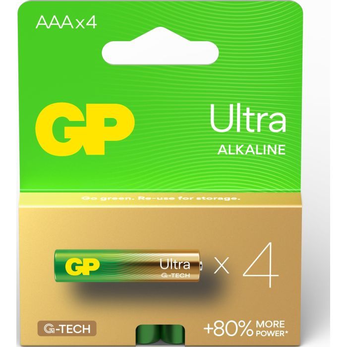 Батарейка Gp AAA LR03 Ultra Alkaline * 4 (24AU21-SB4 / 4891199218255) зображення 2