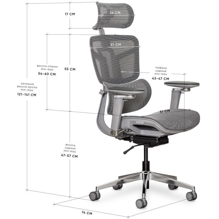 Офисное кресло Mealux S4 Air Grey (HF-S4 M/G) изображение 10