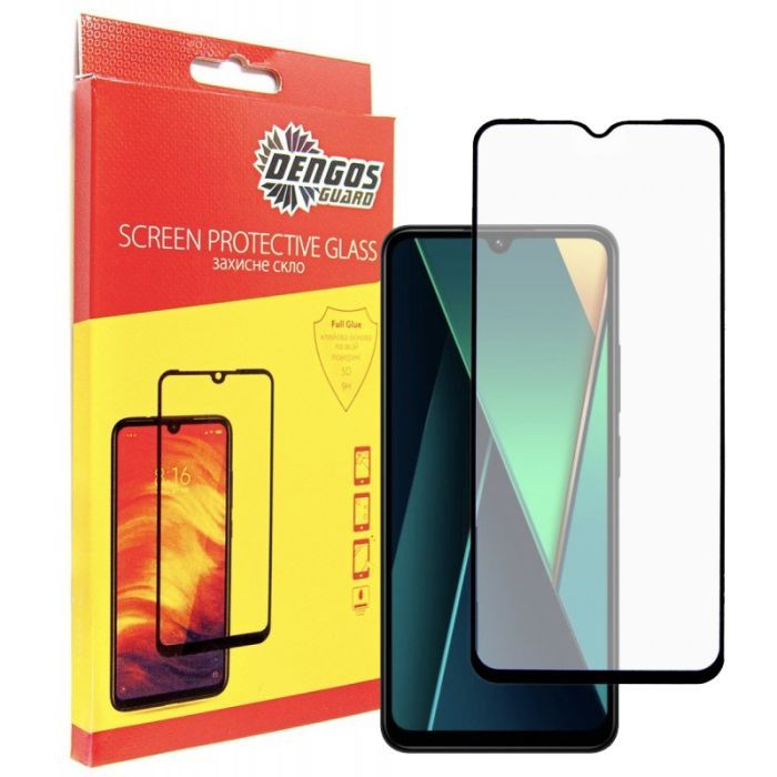 Скло захисне Dengos Full Glue POCO C75 (black) (TGFG-384)