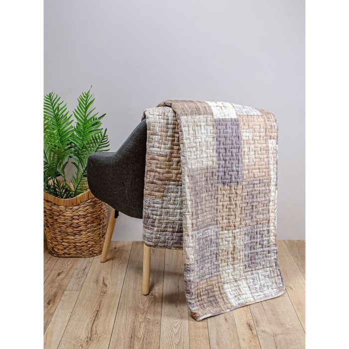 Покривало Home Line Прямокутники стьобане (бежевий/коричневий) 210х240 (178343) зображення 2