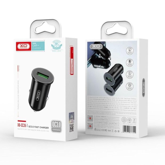 Зарядное устройство XO QC 3.0 CC35 18W/1USB Black (XO-CC35-BK) изображение 3