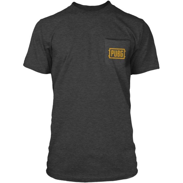 Футболка Jinx PUBG - Orange Logo Pocket Tee Charcoal Heather, M (JINX-8826 CHM)