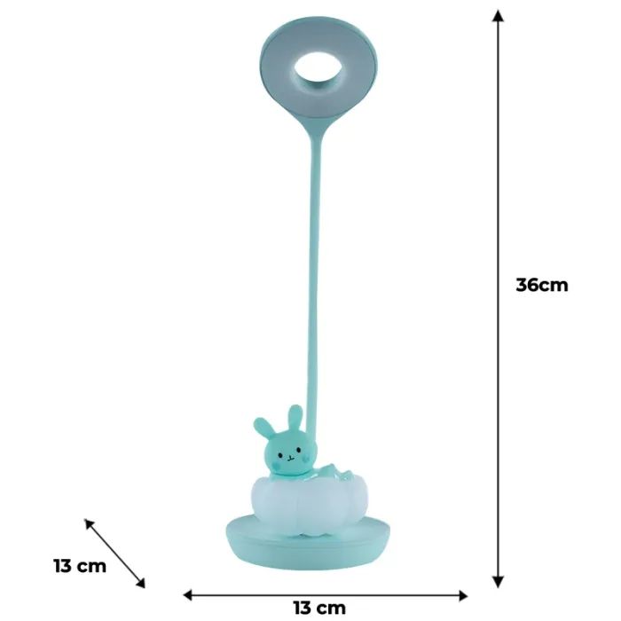 Настільна лампа Kite Cloudy Bunny LED з акумулятором, зелена (K24-493-1-4) зображення 7