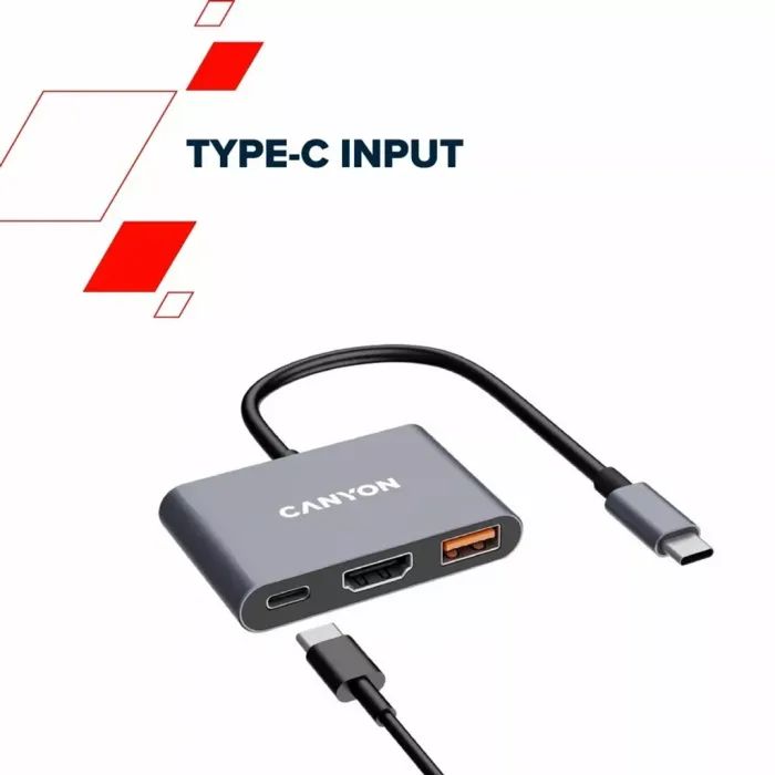 Концентратор Canyon hub DS-4 3in1 USB-C Grey (CNS-TDS4) изображение 11