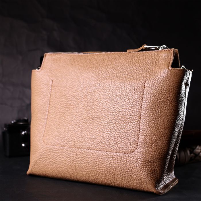 Сумка Grande Pelle Из натуральной кожи Бежевая (11696) изображение 11