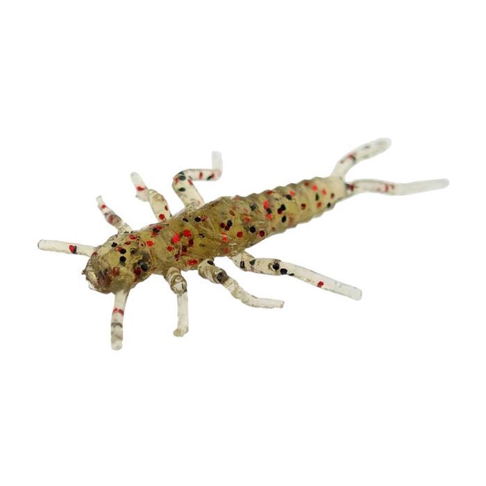 Силикон рыболовный FishUP Stonefly 0.75" 045 - Green Pumpkin/Red&Black (12шт/уп) (1864.02.18)
