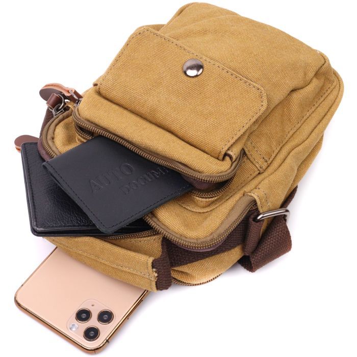 Сумка Vintage Из плотного текстиля Песочная (22222) изображение 8