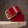 Ремень Grande Pelle Женский кожаный Красный (11262) изображение 3
