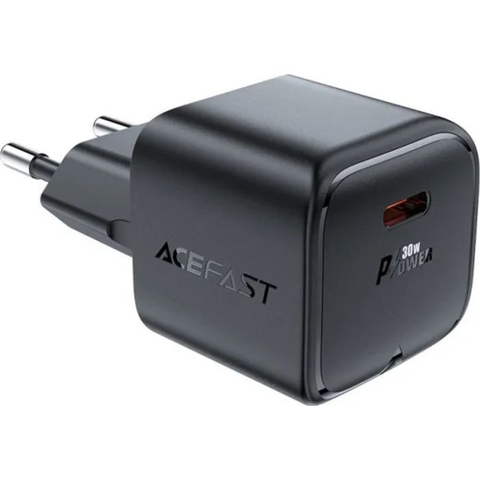 Зарядное устройство Acefast USB-C 30W Gan A77 mini Fast Charger Black (6974316282662)