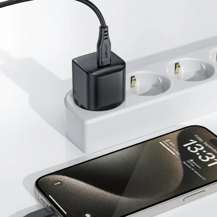 Зарядное устройство Acefast USB-C 30W Gan A77 mini Fast Charger Black (6974316282662) изображение 6