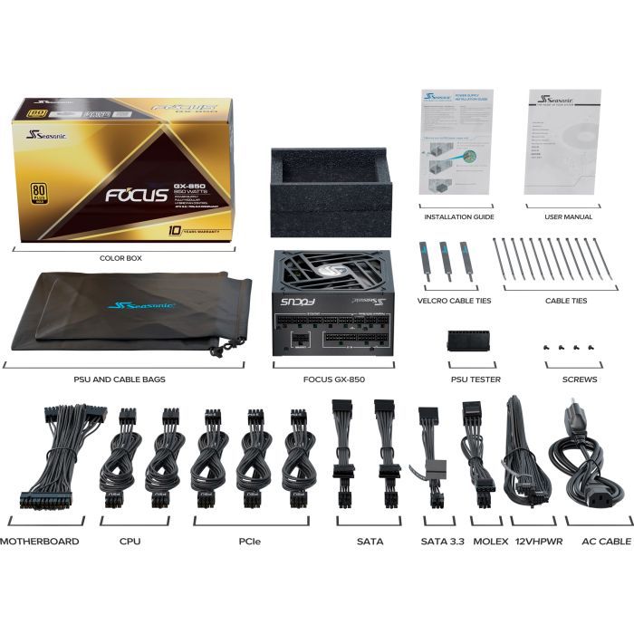 Блок живлення Seasonic 850W (FOCUS-GX-850-V4) зображення 9
