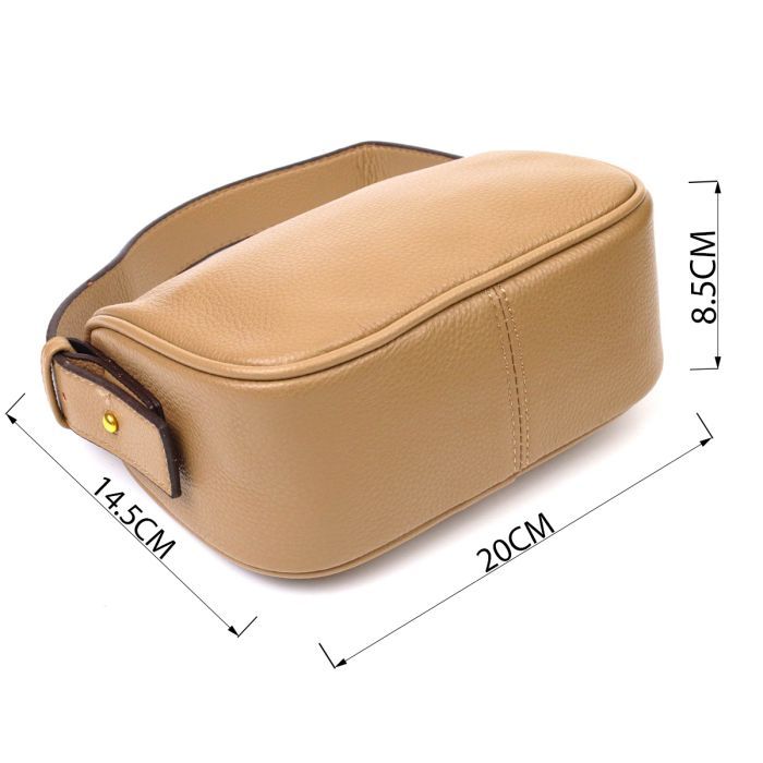 Сумка Vintage З натуральної шкіри Бежева (22128) зображення 3