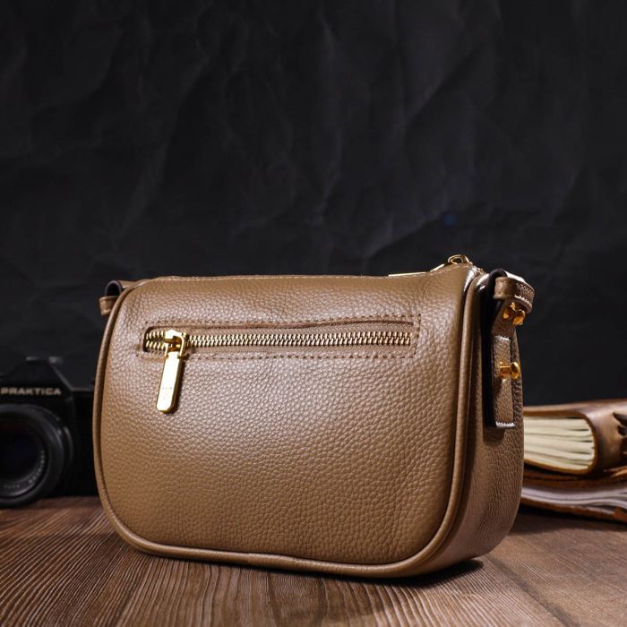 Сумка Vintage З натуральної шкіри Бежева (22128) зображення 9