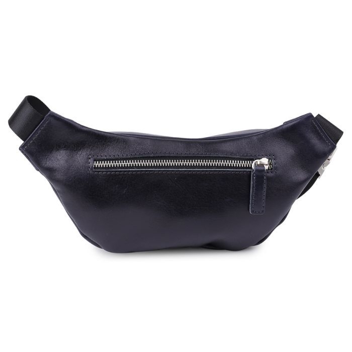 Сумка Grande Pelle Кожаная бананка унисекс Синяя (11569) изображение 2