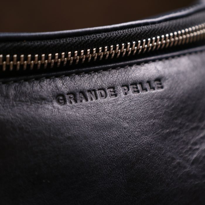 Сумка Grande Pelle Кожаная бананка унисекс Синяя (11569) изображение 9