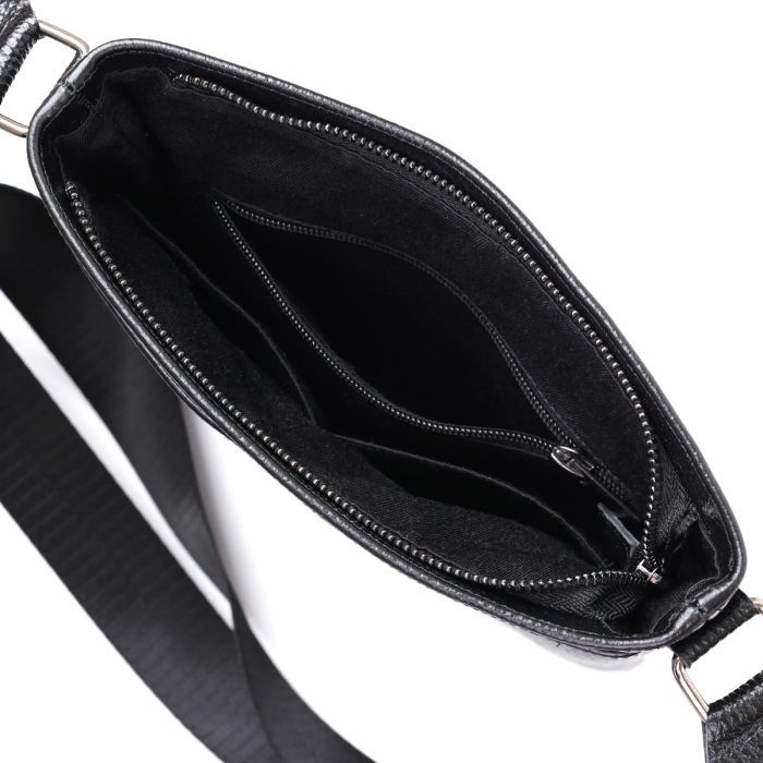 Сумка Shvigel Кожаная через плечо Черная (11603) изображение 4