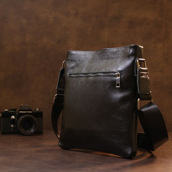 Сумка Shvigel Кожаная через плечо Черная (11603) изображение 8