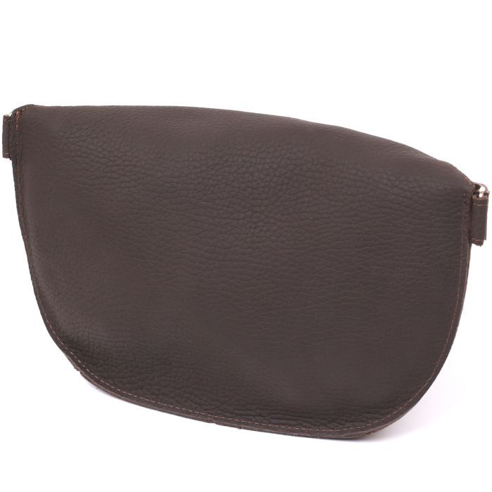 Сумка Shvigel Кожаная матовая бананка Коричневая (16381) изображение 2