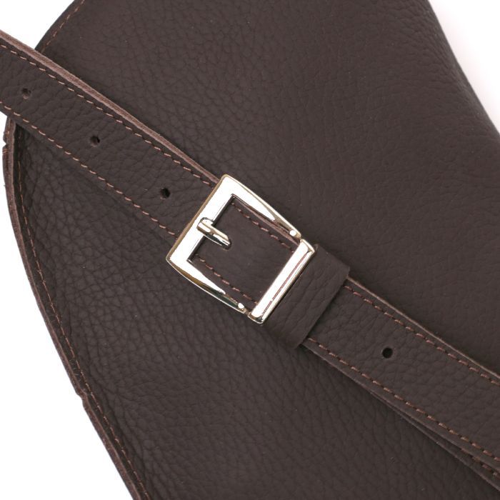 Сумка Shvigel Кожаная матовая бананка Коричневая (16381) изображение 5