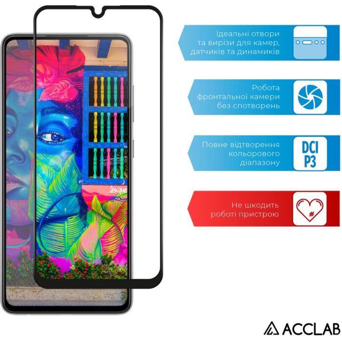 Стекло защитное ACCLAB Full Glue Samsung A25 5G Black (1283126573965) изображение 5