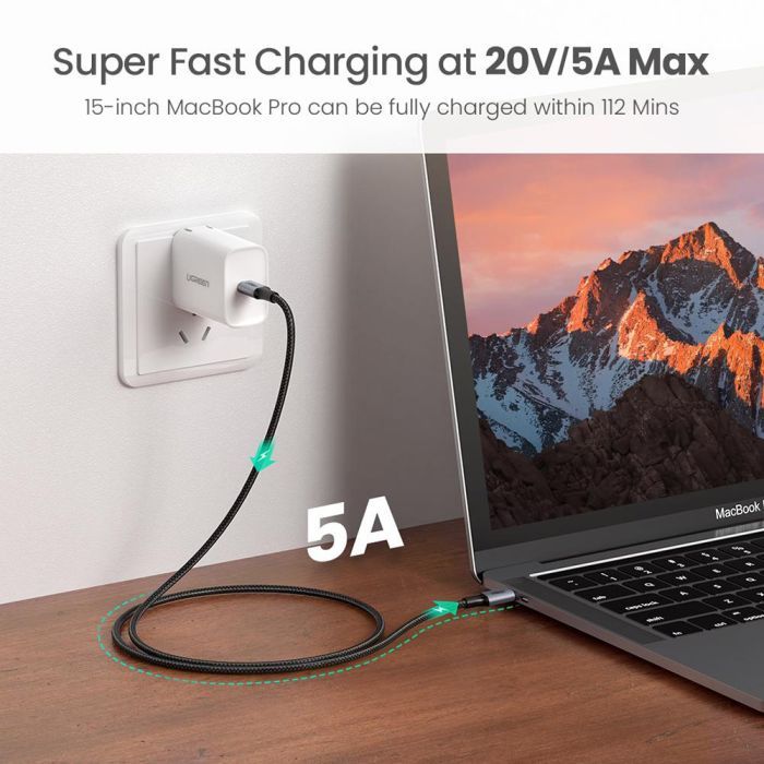 Дата кабель USB-C to USB-C 1.5m US316 100W Space Gray Ugreen (UGR-70428) изображение 4