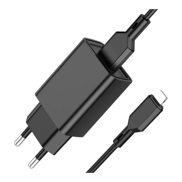 Зарядное устройство BOROFONE BA68A Glacier USB + cable USB to Lightning 10.5W Black (6974443385687)