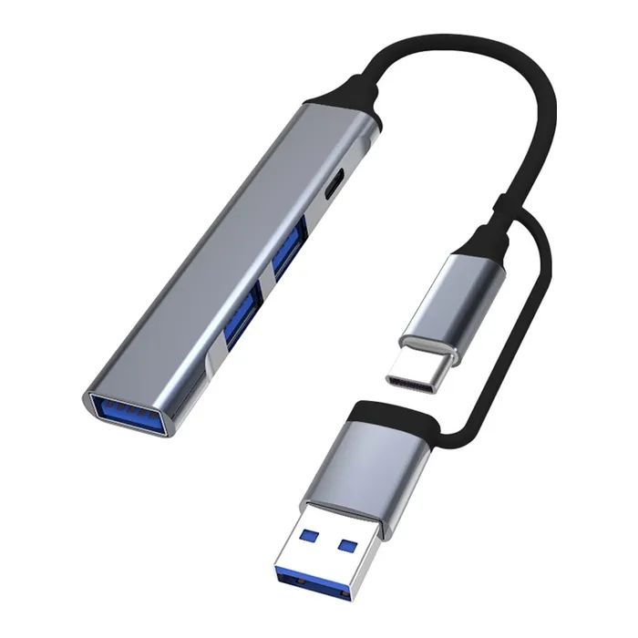 Концентратор Dynamode USB Type-C + USB-A to 1хUSB-C 3.0 1хUSB-A 3.0 2xUSB-A 2.0 dark grey (DM-UH-314AC)