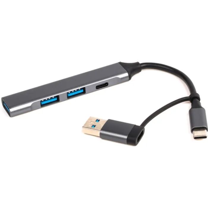 Концентратор Dynamode USB Type-C + USB-A to 1хUSB-C 3.0 1хUSB-A 3.0 2xUSB-A 2.0 dark grey (DM-UH-314AC) изображение 3