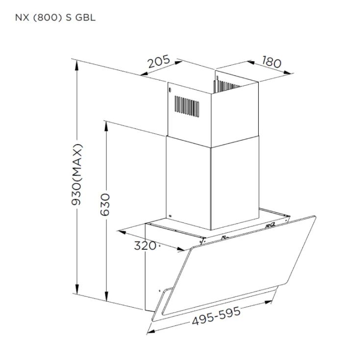 Витяжка кухонна Pyramida NX 60 (800) S GBL зображення 6