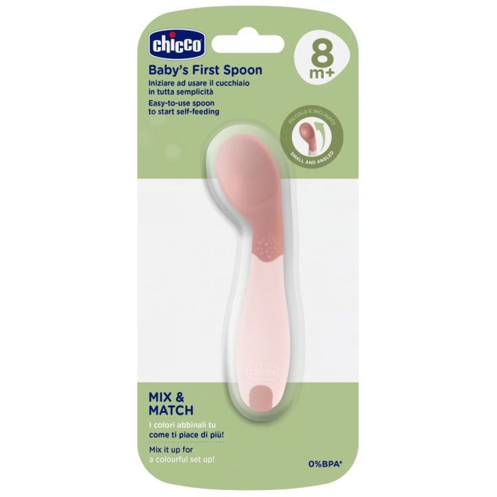 Набір дитячого посуду Chicco Ложка First Spoon 8 м+ (блакитна) (16100.20) зображення 2