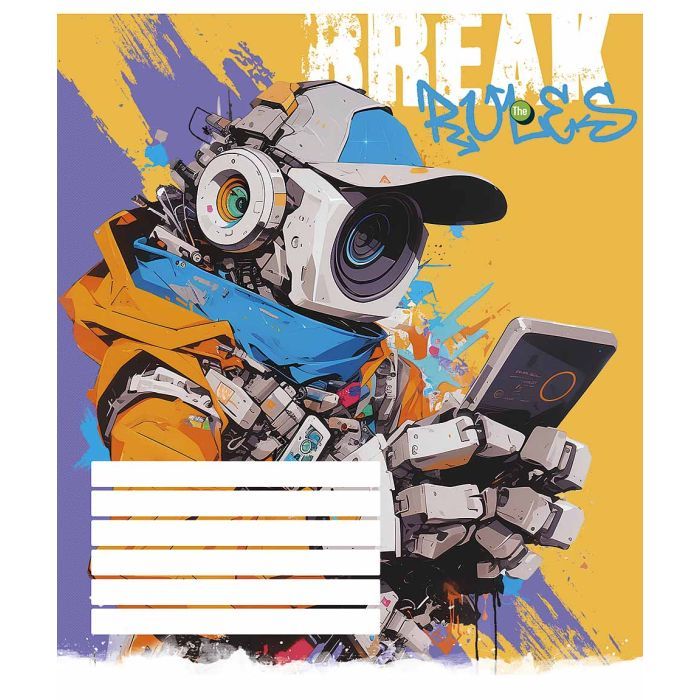 Тетрадь Школярик Break the rules 18 листов линия (018-3492L)
