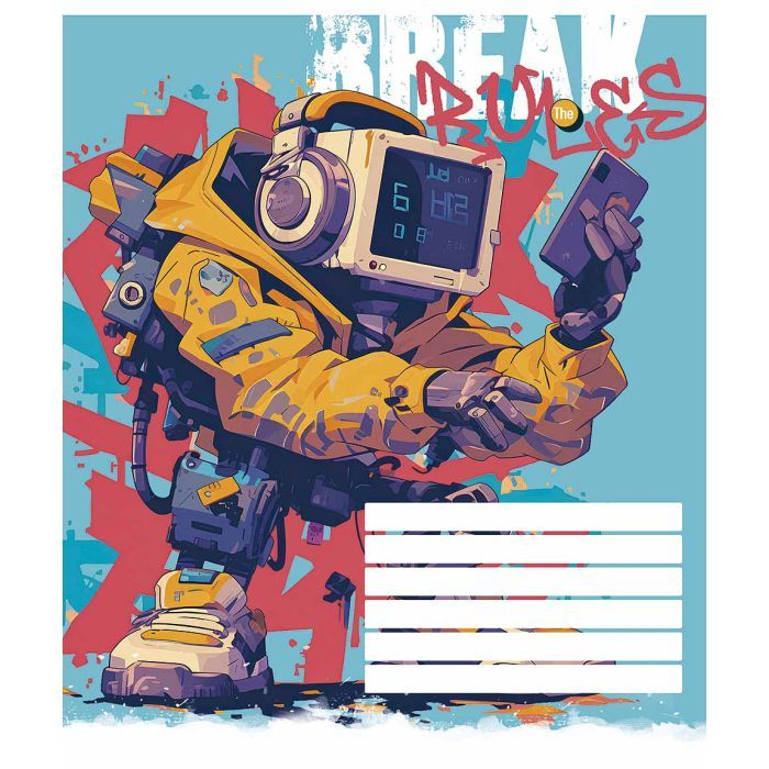 Тетрадь Школярик Break the rules 18 листов линия (018-3492L) изображение 3
