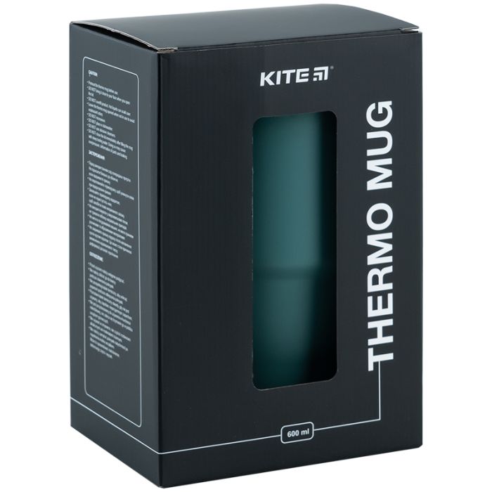 Термокружка Kite з ручкою 600 мл чорна (K24-1207-1) изображение 8