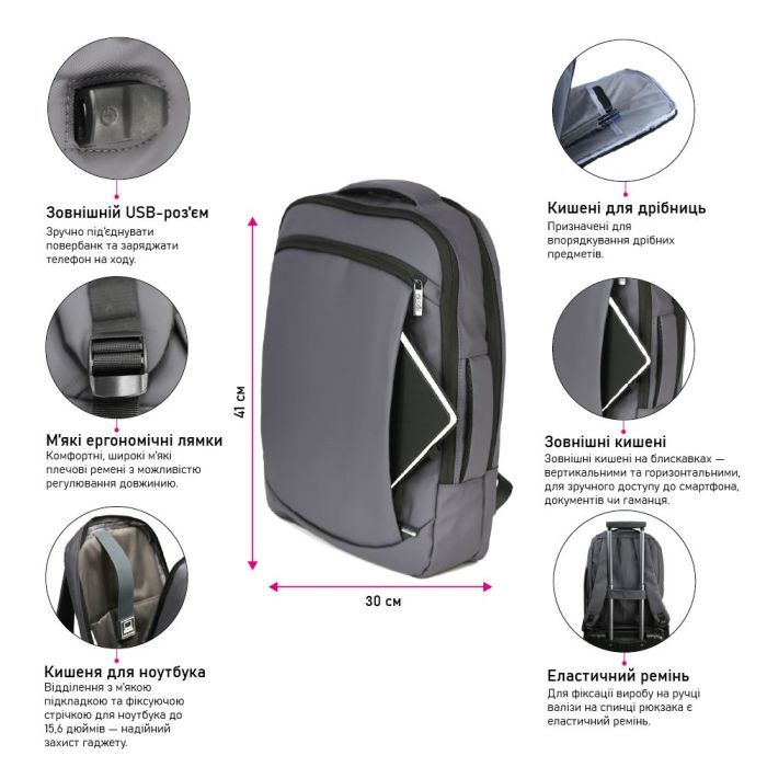 Рюкзак туристический NikiBo Ranger 16л сірий (30011805-07) изображение 8