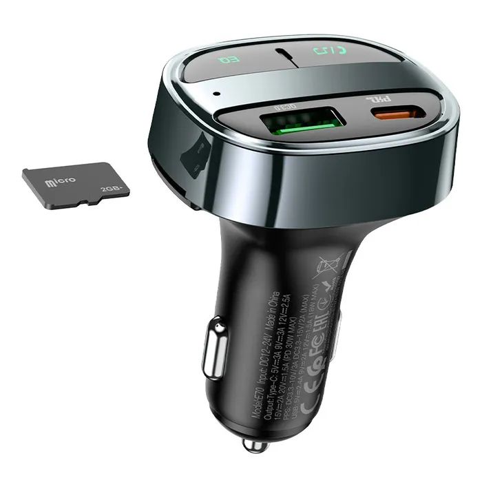 FM модулятор HOCO E70, Black, Box изображение 2