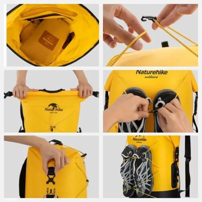 Рюкзак туристичний Naturehike водонепроникний NH21FSB04, 40л, жовтий (6927595788257) зображення 2