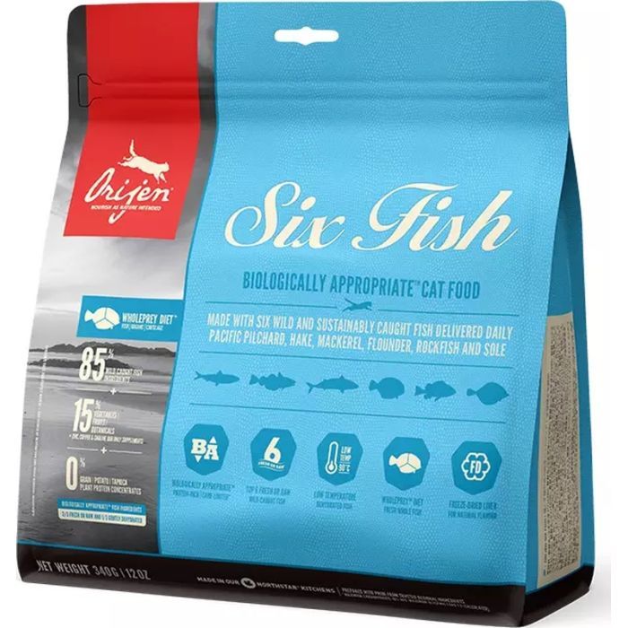 Сухой корм для кошек Orijen 6 Fish Cat&kitten 1.8 кг (0064992281182)