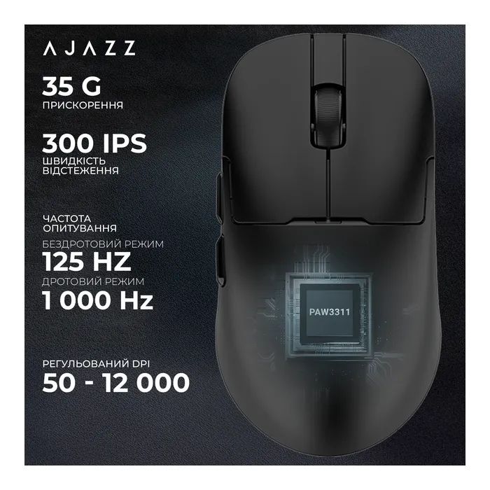 Мышка Ajazz AJ159P MC Wireless/Bluetooth/USB Charging Dock Black (AJ159P-MC-B) изображение 11