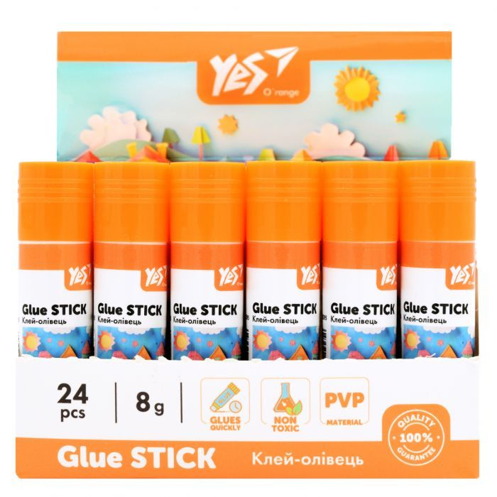 Клей Yes карандаш PVA Orange Line 8г (320295) изображение 2
