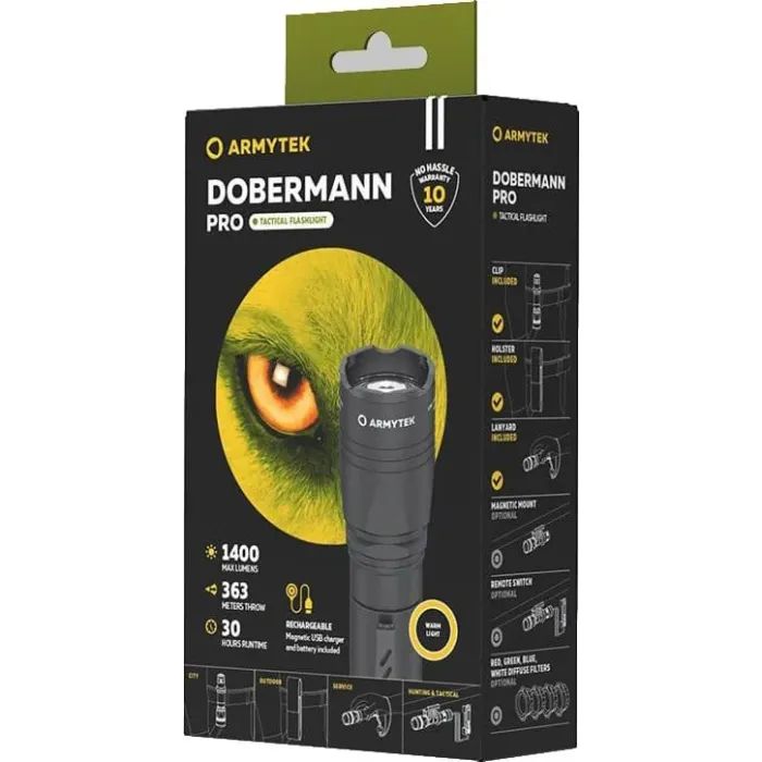 Фонарь Armytek Dobermann Pro Magnet USB (warm light) (F07501W) изображение 4 Фонарь Armytek Dobermann Pro Magnet USB (warm light) (F07501W) изображение 4