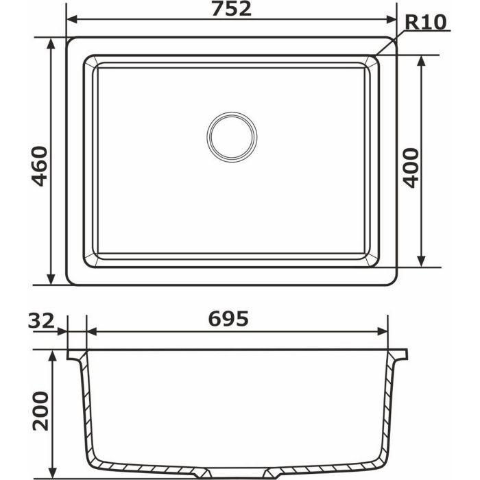 Мойка кухонная GRANADO Under top XL terra (gr3703) изображение 6