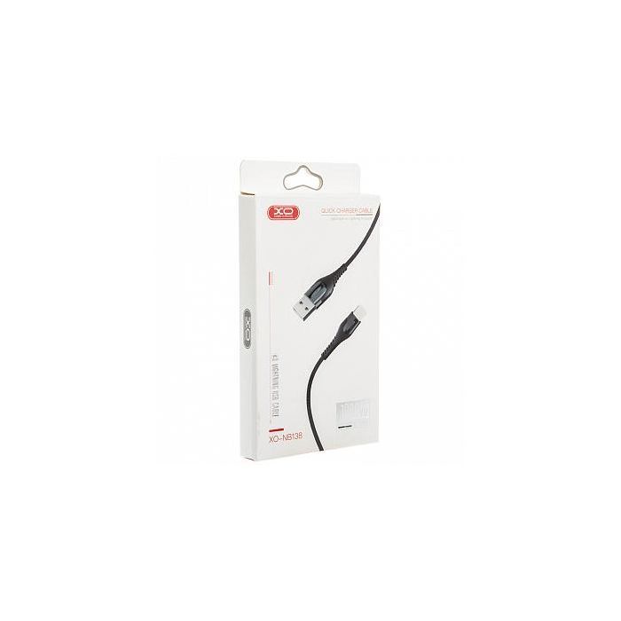 Дата кабель USB 2.0 AM to Lightning 1.0m 2A zinc alloy black XO (NB138-L-1-BK) изображение 2
