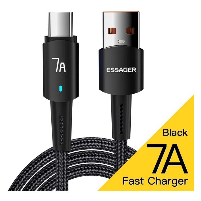 Дата кабель USB 2.0 AM to USB-C 2.0m 100W black Essager (EXC7A-CGA01-P) изображение 2