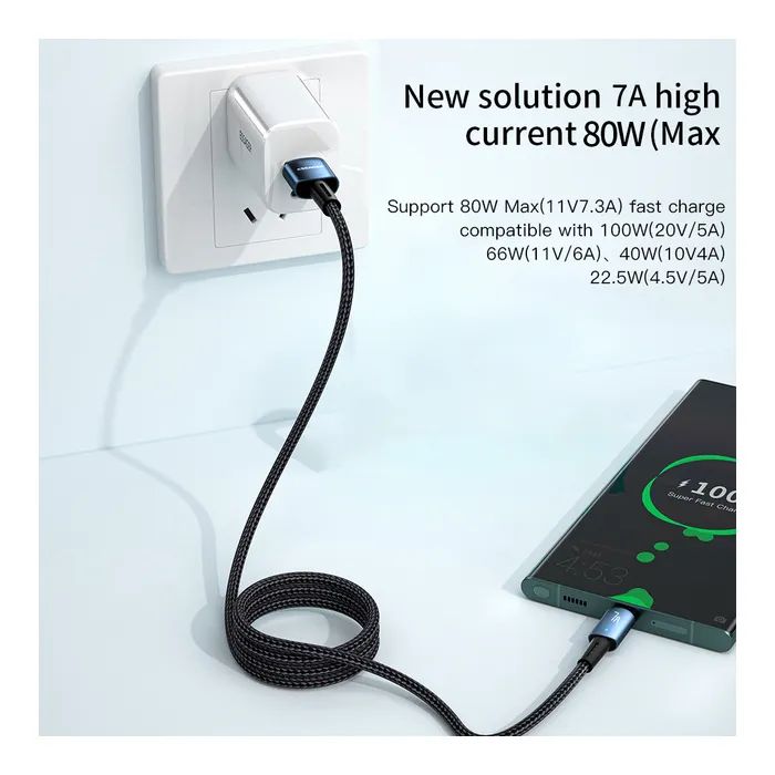Дата кабель USB 2.0 AM to USB-C 2.0m 100W black Essager (EXC7A-CGA01-P) изображение 4