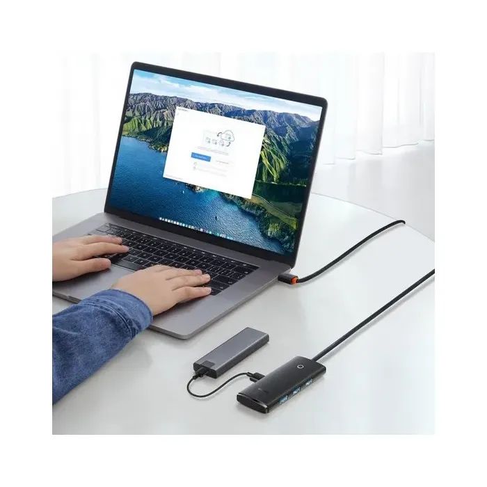 Концентратор Baseus USB 3.0 to 4xUSB 3.0 1.0m black (WKQX030101) изображение 4