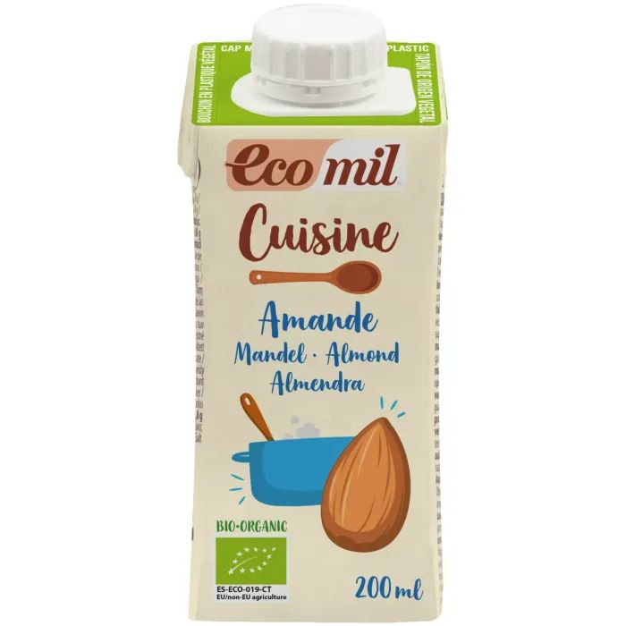 Вершки Ecomil Органічні рослинні з мигдалю для приготування 200 мл (230047)