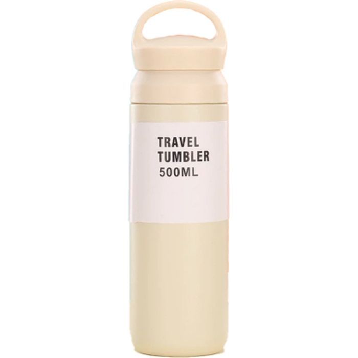 Термос Merlion Travel Tumbler 500 мл, подвійна кришка з ручкою, білий (SUS304-500Wh)